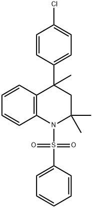 4-(4-chlorophenyl)-2,2,4-trimethyl-1-(phenylsulfonyl)-1,2,3,4-tetrahydroquinoline Struktur