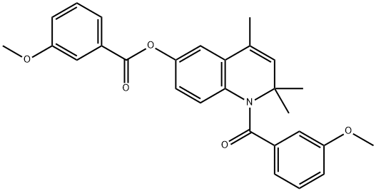 1-(3-methoxybenzoyl)-2,2,4-trimethyl-1,2-dihydro-6-quinolinyl 3-methoxybenzoate Struktur