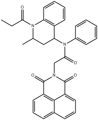 2-(1,3-dioxo-1H-benzo[de]isoquinolin-2(3H)-yl)-N-(2-methyl-1-propionyl-1,2,3,4-tetrahydro-4-quinolinyl)-N-phenylacetamide Struktur