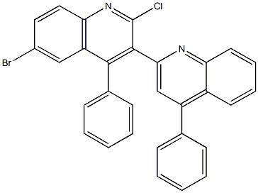 2-chloro-6-bromo-4,4'-diphenyl-3,2'-biquinoline Struktur