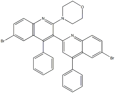 2'-(4-morpholinyl)-2,3'-bis[6-bromo-4-phenylquinoline] Struktur