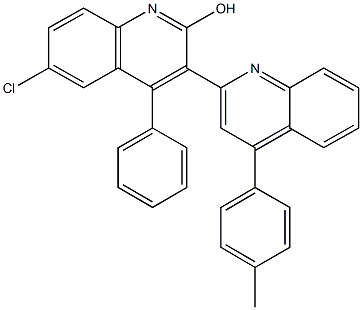 6'-chloro-4-(4-methylphenyl)-4'-phenyl-2,3'-biquinolin-2'-ol Struktur