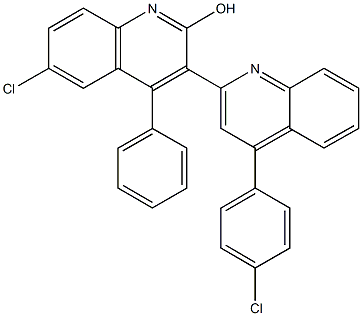 6'-chloro-4-(4-chlorophenyl)-4'-phenyl-2,3'-biquinolin-2'-ol Struktur