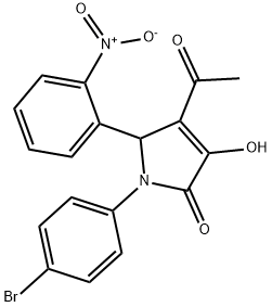 4-acetyl-1-(4-bromophenyl)-3-hydroxy-5-{2-nitrophenyl}-1,5-dihydro-2H-pyrrol-2-one Struktur