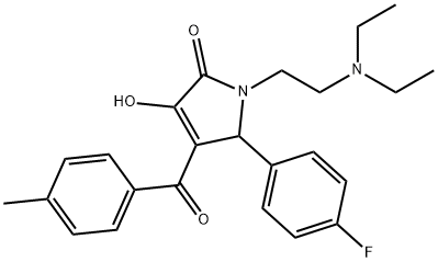 1-[2-(diethylamino)ethyl]-5-(4-fluorophenyl)-3-hydroxy-4-[(4-methylphenyl)carbonyl]-1,5-dihydro-2H-pyrrol-2-one Struktur