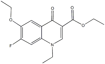 ethyl 6-ethoxy-1-ethyl-7-fluoro-4-oxo-1,4-dihydroquinoline-3-carboxylate Struktur