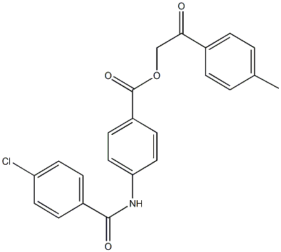 2-(4-methylphenyl)-2-oxoethyl 4-[(4-chlorobenzoyl)amino]benzoate Struktur