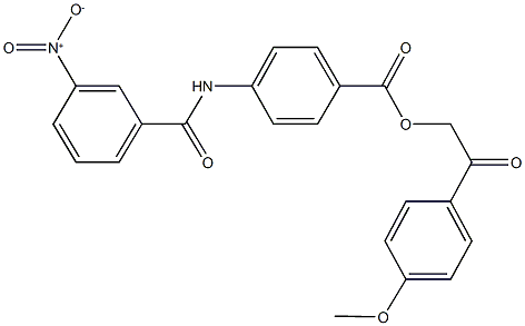 2-(4-methoxyphenyl)-2-oxoethyl 4-({3-nitrobenzoyl}amino)benzoate Struktur