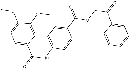 2-oxo-2-phenylethyl 4-[(3,4-dimethoxybenzoyl)amino]benzoate Struktur