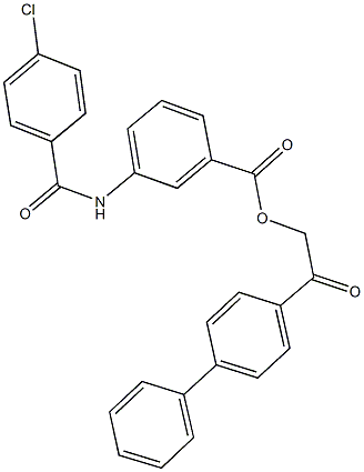 2-[1,1'-biphenyl]-4-yl-2-oxoethyl 3-[(4-chlorobenzoyl)amino]benzoate Struktur