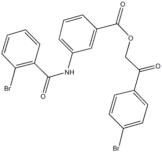 2-(4-bromophenyl)-2-oxoethyl 3-[(2-bromobenzoyl)amino]benzoate Struktur