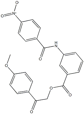 2-(4-methoxyphenyl)-2-oxoethyl 3-({4-nitrobenzoyl}amino)benzoate Struktur