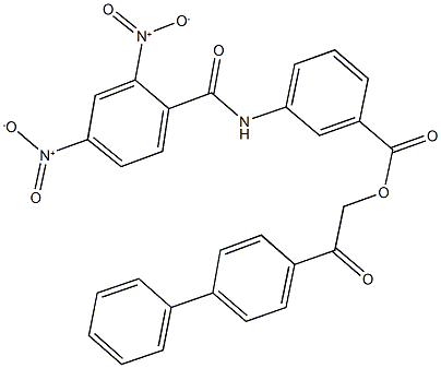 2-[1,1'-biphenyl]-4-yl-2-oxoethyl 3-({2,4-dinitrobenzoyl}amino)benzoate Struktur