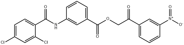 2-{3-nitrophenyl}-2-oxoethyl 3-[(2,4-dichlorobenzoyl)amino]benzoate Struktur