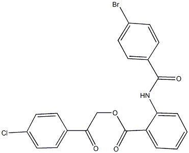 2-(4-chlorophenyl)-2-oxoethyl 2-[(4-bromobenzoyl)amino]benzoate Struktur