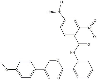 2-(4-methoxyphenyl)-2-oxoethyl 2-({2,4-dinitrobenzoyl}amino)benzoate Struktur