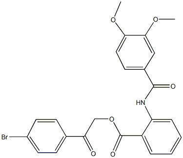 2-(4-bromophenyl)-2-oxoethyl 2-[(3,4-dimethoxybenzoyl)amino]benzoate Struktur