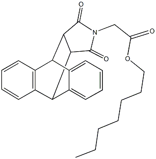 heptyl (16,18-dioxo-17-azapentacyclo[6.6.5.0~2,7~.0~9,14~.0~15,19~]nonadeca-2,4,6,9,11,13-hexaen-17-yl)acetate Struktur