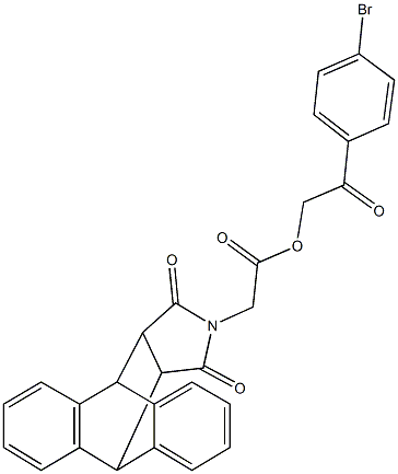 2-(4-bromophenyl)-2-oxoethyl (16,18-dioxo-17-azapentacyclo[6.6.5.0~2,7~.0~9,14~.0~15,19~]nonadeca-2,4,6,9,11,13-hexaen-17-yl)acetate Struktur