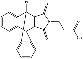 3-(1-bromo-16,18-dioxo-17-azapentacyclo[6.6.5.0~2,7~.0~9,14~.0~15,19~]nonadeca-2,4,6,9,11,13-hexaen-17-yl)propanoic acid Struktur