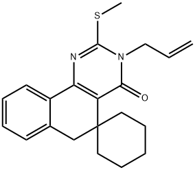 3-allyl-2-(methylsulfanyl)-5,6-dihydrospiro(benzo[h]quinazoline-5,1'-cyclohexane)-4(3H)-one Struktur