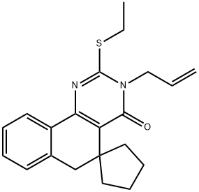 3-allyl-2-(ethylsulfanyl)-5,6-dihydrospiro(benzo[h]quinazoline-5,1'-cyclopentane)-4(3H)-one Struktur