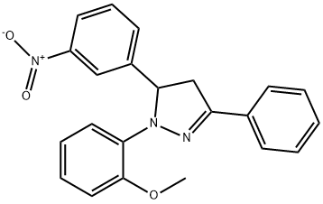 5-{3-nitrophenyl}-1-[2-(methyloxy)phenyl]-3-phenyl-4,5-dihydro-1H-pyrazole Struktur