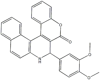 3-(3,4-dimethoxyphenyl)-3,4-dihydro-2H-benzo[f]chromeno[3,4-c]quinolin-2-one Struktur