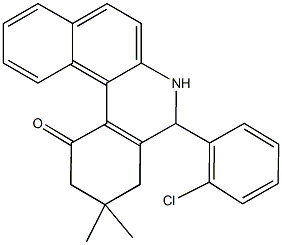 5-(2-chlorophenyl)-3,3-dimethyl-3,4,5,6-tetrahydrobenzo[a]phenanthridin-1(2H)-one Struktur