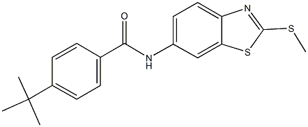 4-tert-butyl-N-[2-(methylsulfanyl)-1,3-benzothiazol-6-yl]benzamide Struktur