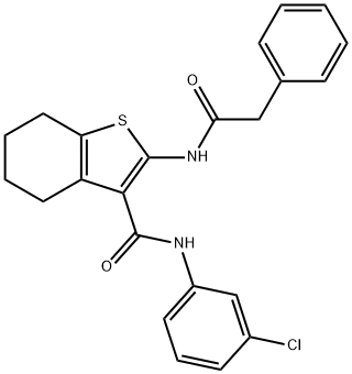 N-(3-chlorophenyl)-2-[(phenylacetyl)amino]-4,5,6,7-tetrahydro-1-benzothiophene-3-carboxamide Struktur