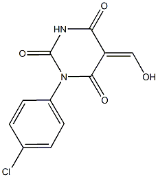 1-(4-chlorophenyl)-5-(hydroxymethylene)-2,4,6(1H,3H,5H)-pyrimidinetrione Struktur