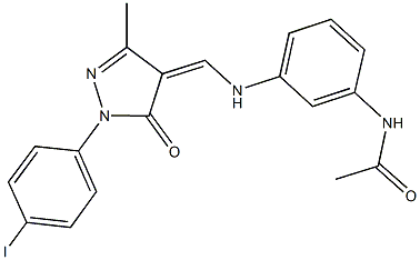 N-[3-({[1-(4-iodophenyl)-3-methyl-5-oxo-1,5-dihydro-4H-pyrazol-4-ylidene]methyl}amino)phenyl]acetamide Struktur