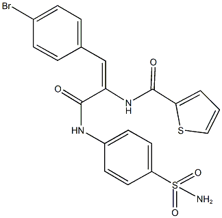 N-[1-{[4-(aminosulfonyl)anilino]carbonyl}-2-(4-bromophenyl)vinyl]-2-thiophenecarboxamide Struktur