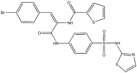 N-[2-(4-bromophenyl)-1-({4-[(1,3-thiazol-2-ylamino)sulfonyl]anilino}carbonyl)vinyl]-2-thiophenecarboxamide Struktur