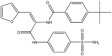 N-[1-{[4-(aminosulfonyl)anilino]carbonyl}-2-(2-furyl)vinyl]-4-tert-butylbenzamide Struktur