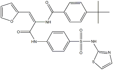 4-tert-butyl-N-[2-(2-furyl)-1-({4-[(1,3-thiazol-2-ylamino)sulfonyl]anilino}carbonyl)vinyl]benzamide Struktur