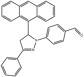 4-[5-(9-anthryl)-3-phenyl-4,5-dihydro-1H-pyrazol-1-yl]benzaldehyde Struktur