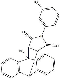 1-bromo-17-(3-hydroxyphenyl)-17-azapentacyclo[6.6.5.0~2,7~.0~9,14~.0~15,19~]nonadeca-2,4,6,9,11,13-hexaene-16,18-dione Struktur