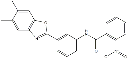 N-[3-(5,6-dimethyl-1,3-benzoxazol-2-yl)phenyl]-2-nitrobenzamide Struktur