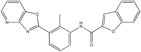 N-(2-methyl-3-[1,3]oxazolo[4,5-b]pyridin-2-ylphenyl)-1-benzofuran-2-carboxamide Struktur