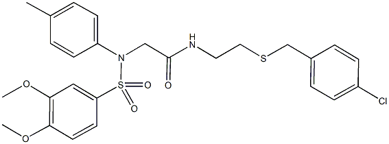 N-{2-[(4-chlorobenzyl)sulfanyl]ethyl}-2-{[(3,4-dimethoxyphenyl)sulfonyl]-4-methylanilino}acetamide Struktur