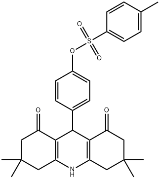 4-(3,3,6,6-tetramethyl-1,8-dioxo-1,2,3,4,5,6,7,8,9,10-decahydro-9-acridinyl)phenyl 4-methylbenzenesulfonate Struktur