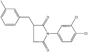 1-(3,4-dichlorophenyl)-3-(3-methylbenzyl)pyrrolidine-2,5-dione Struktur