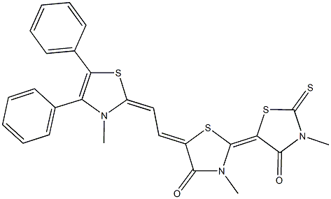 3,3'-dimethyl-5-[2-(3-methyl-4,5-diphenyl-1,3-thiazol-2(3H)-ylidene)ethylidene]-2'-thioxo-2,5'-bis[1,3-thiazolidin-2-ylidene]-4,4'-dione Struktur