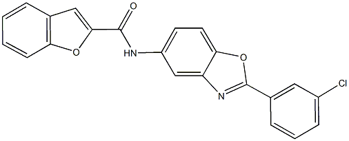 N-[2-(3-chlorophenyl)-1,3-benzoxazol-5-yl]-1-benzofuran-2-carboxamide Struktur