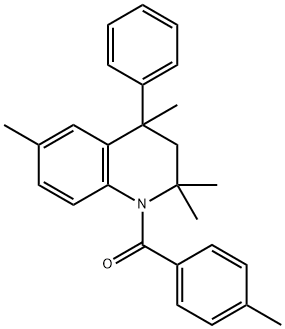 2,2,4,6-tetramethyl-1-(4-methylbenzoyl)-4-phenyl-1,2,3,4-tetrahydroquinoline Struktur