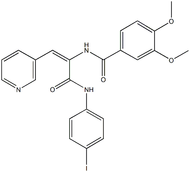 N-[1-[(4-iodoanilino)carbonyl]-2-(3-pyridinyl)vinyl]-3,4-dimethoxybenzamide Struktur