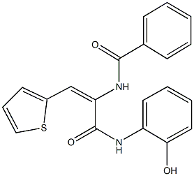 N-[1-[(2-hydroxyanilino)carbonyl]-2-(2-thienyl)vinyl]benzamide Struktur