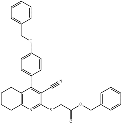 benzyl ({4-[4-(benzyloxy)phenyl]-3-cyano-5,6,7,8-tetrahydro-2-quinolinyl}sulfanyl)acetate Struktur